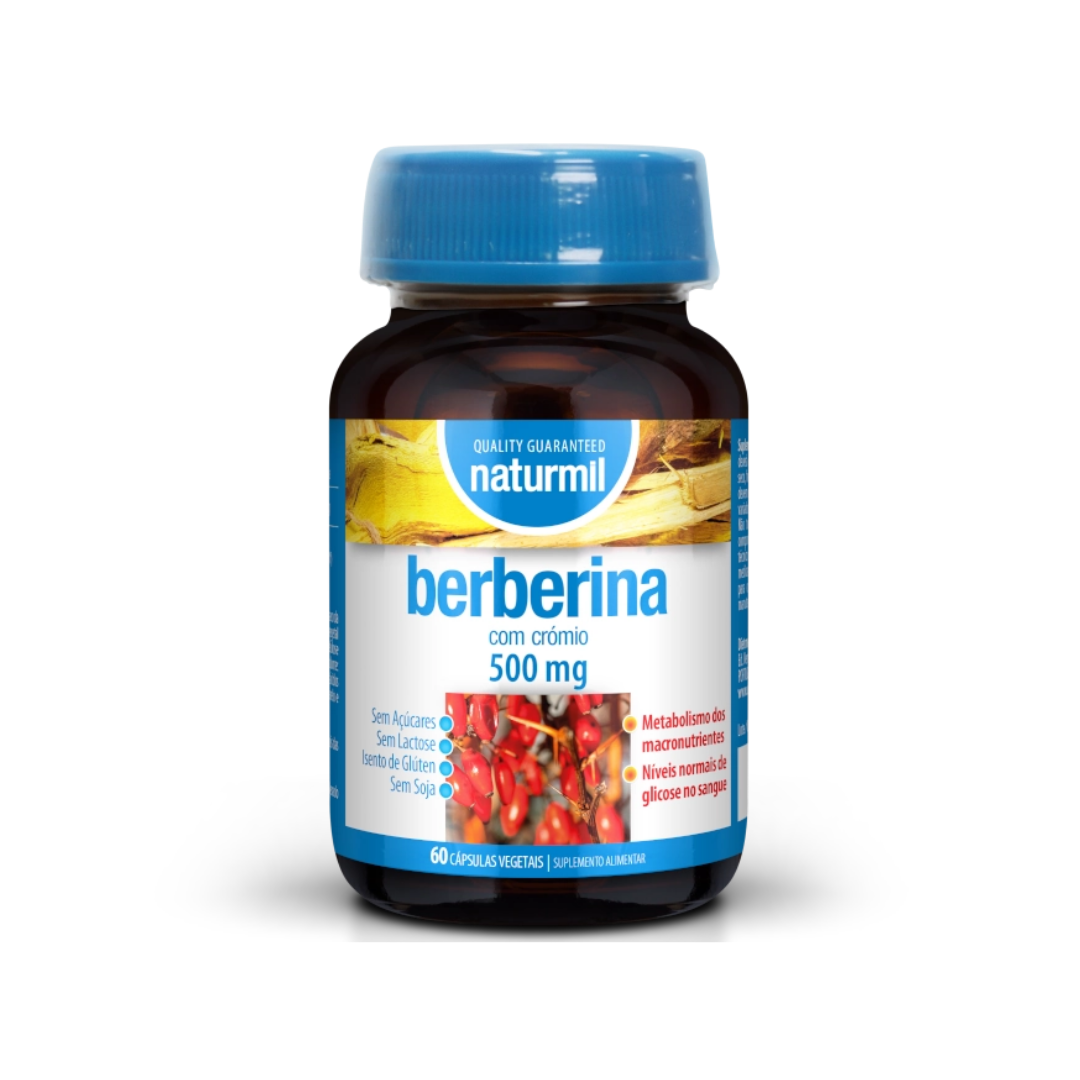 767 berberina 500mg com cromio 60 comprimidos naturmil fitness, nutrition