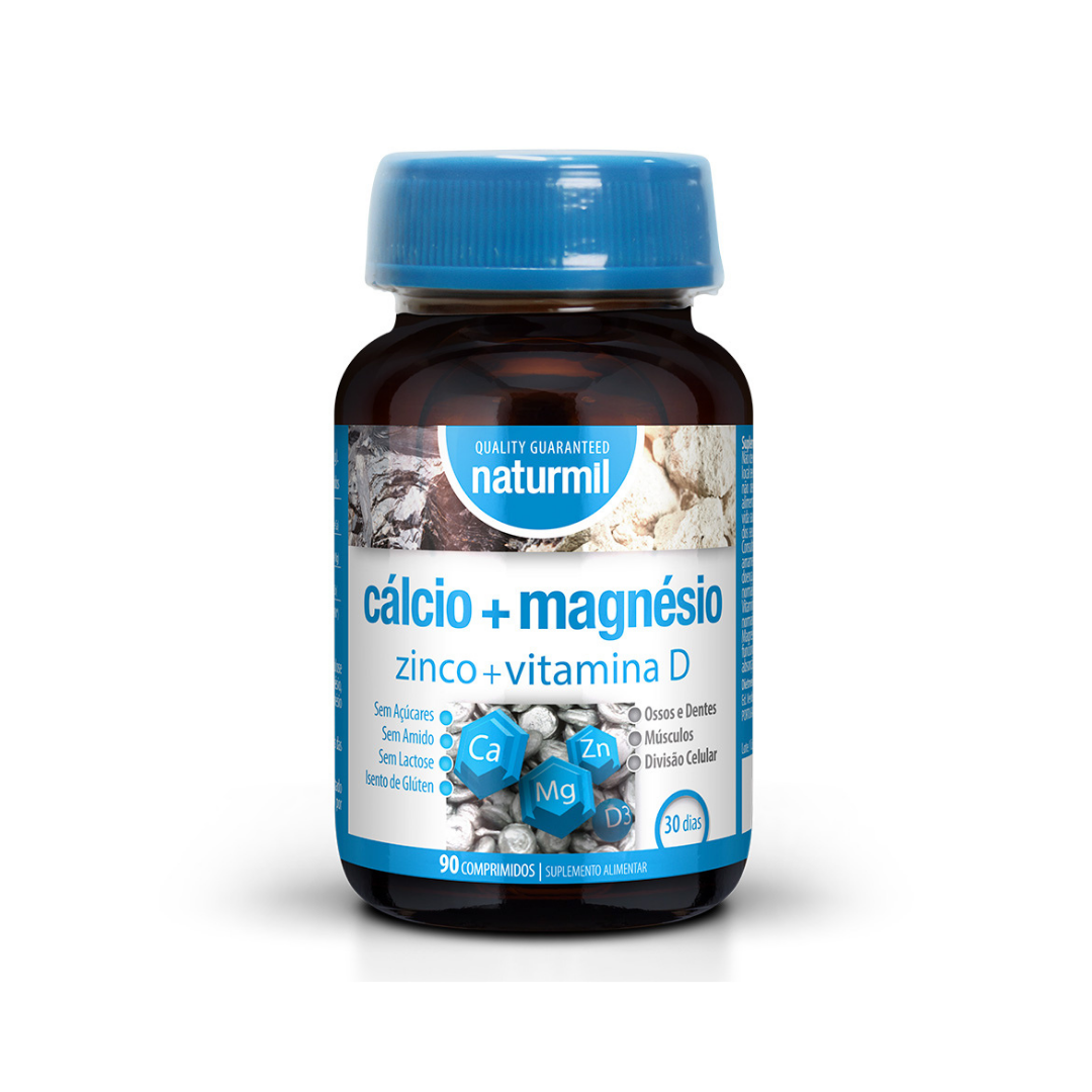 30101911001 calcio magnesio zinco vitamina d 90 comprimidos naturmil fitness, nutrition