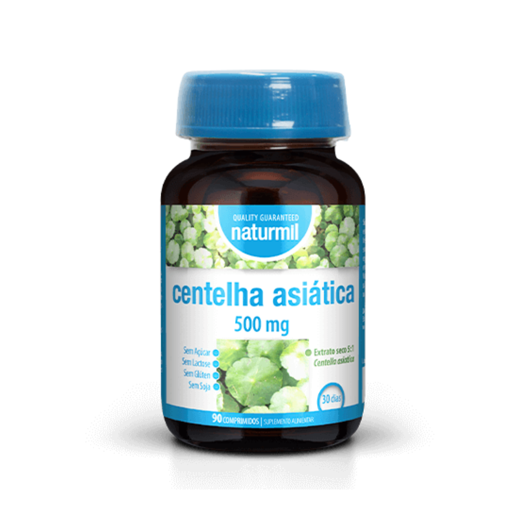 30102610001 centelha asiatica 500mg 90 cpmprimidos naturmil fitness, nutrition