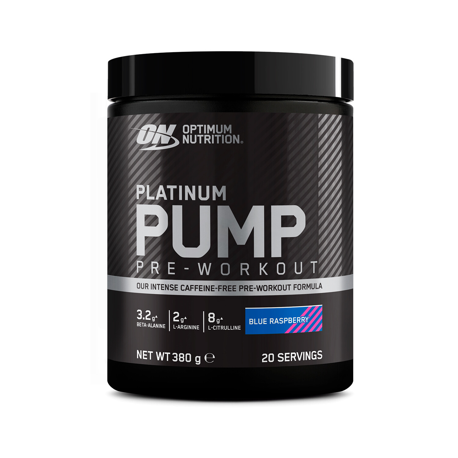 opt190 platinum pump pre workout 380gr blue raspberry fitness, nutrition