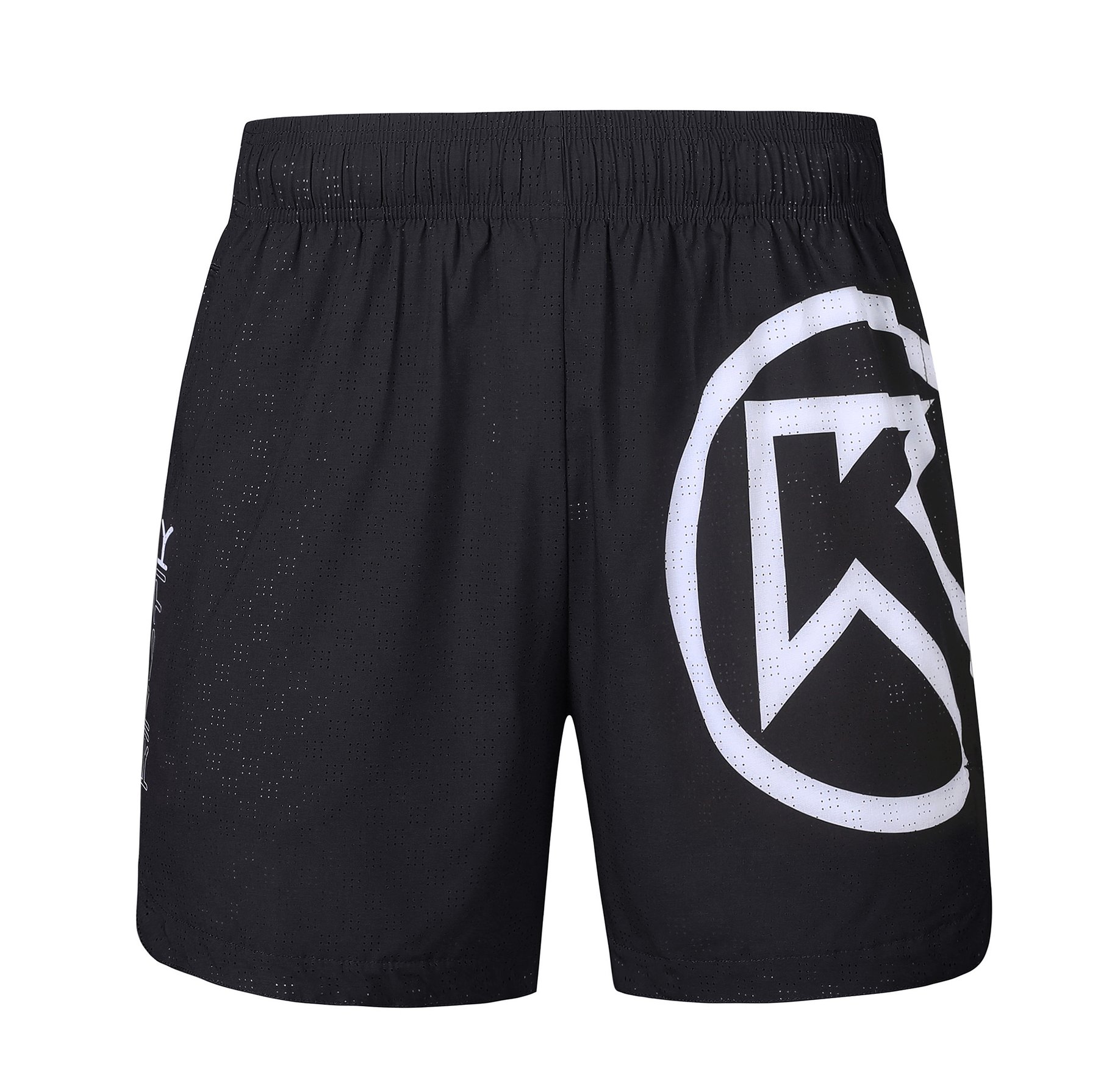 20302901 mens loose fit running shorts friesian black fitness, nutrition