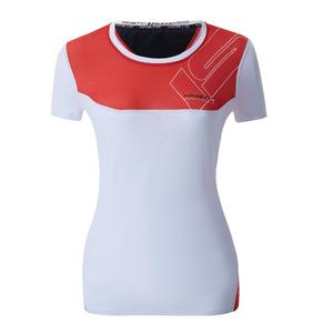 20001802 t shirt isonik manga curta vermelho mulher fitness, nutrition