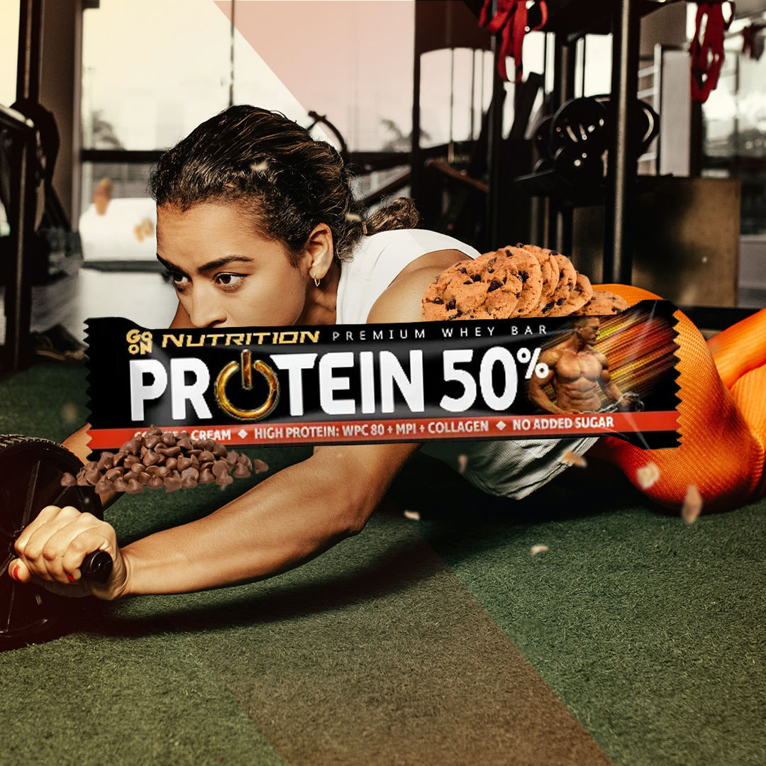 go on 5x go on protein bar cookies cream 40g fitness, nutrition