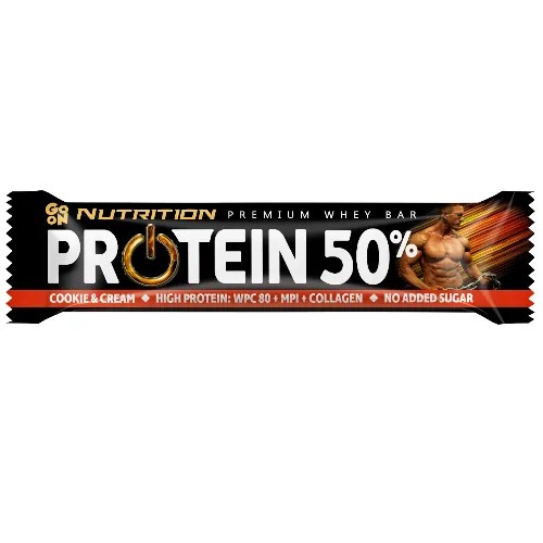 go on 5x go on protein bar cookies cream 40g fitness, nutrition