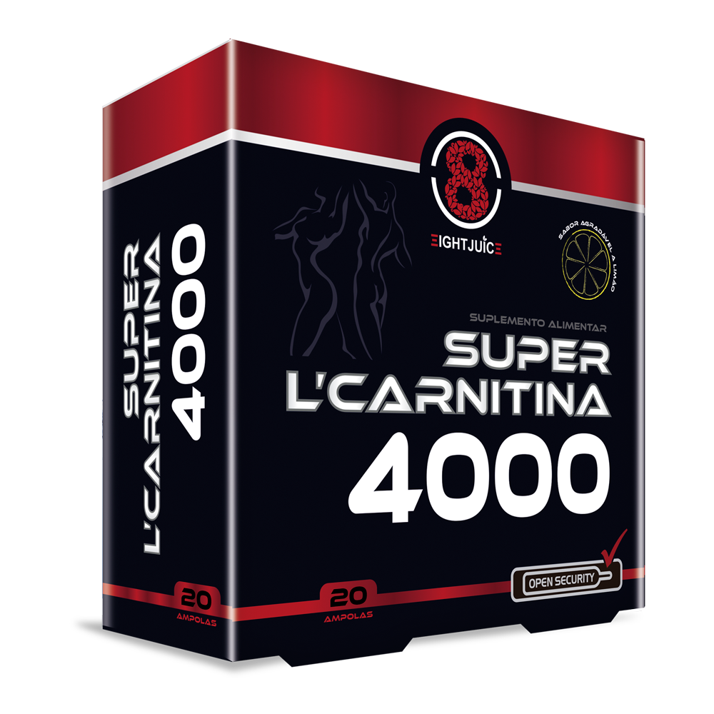 5100819 super lcarnitina 4000 20 ampolas fitness, nutrition