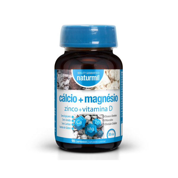 30101911001 calcio  magnesio  zinco  vitamina d 90 comprimidos naturmil fitness, nutrition