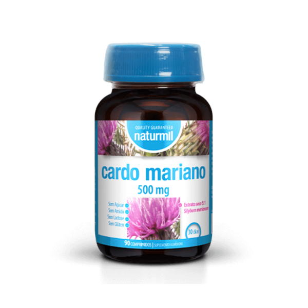 30102010001 cardo mariano 500mg 90 comprimidos  naturmil fitness, nutrition
