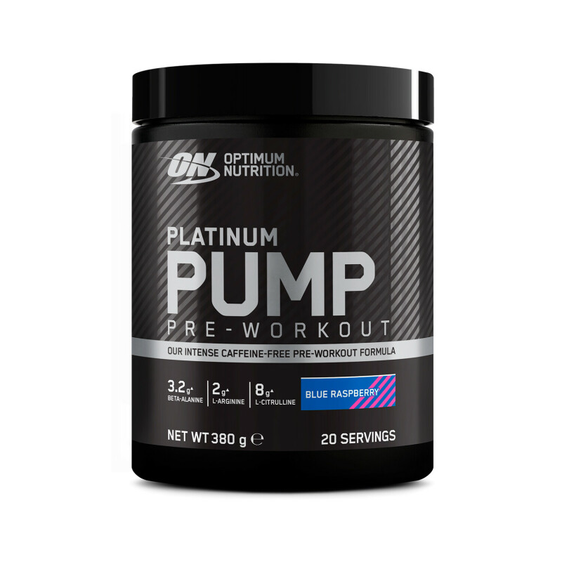 opt190 platinum pump pre workout 380gr blue raspberry fitness, nutrition