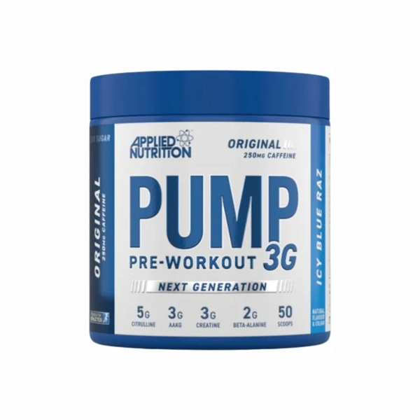 appnu189 pump 3g pre workout 375gr ice blue raz fitness, nutrition