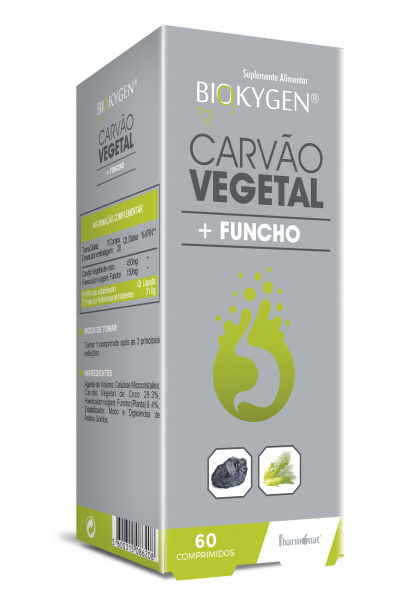 5300504 biokygen carvao vegetal  funcho 60comps fitness, nutrition